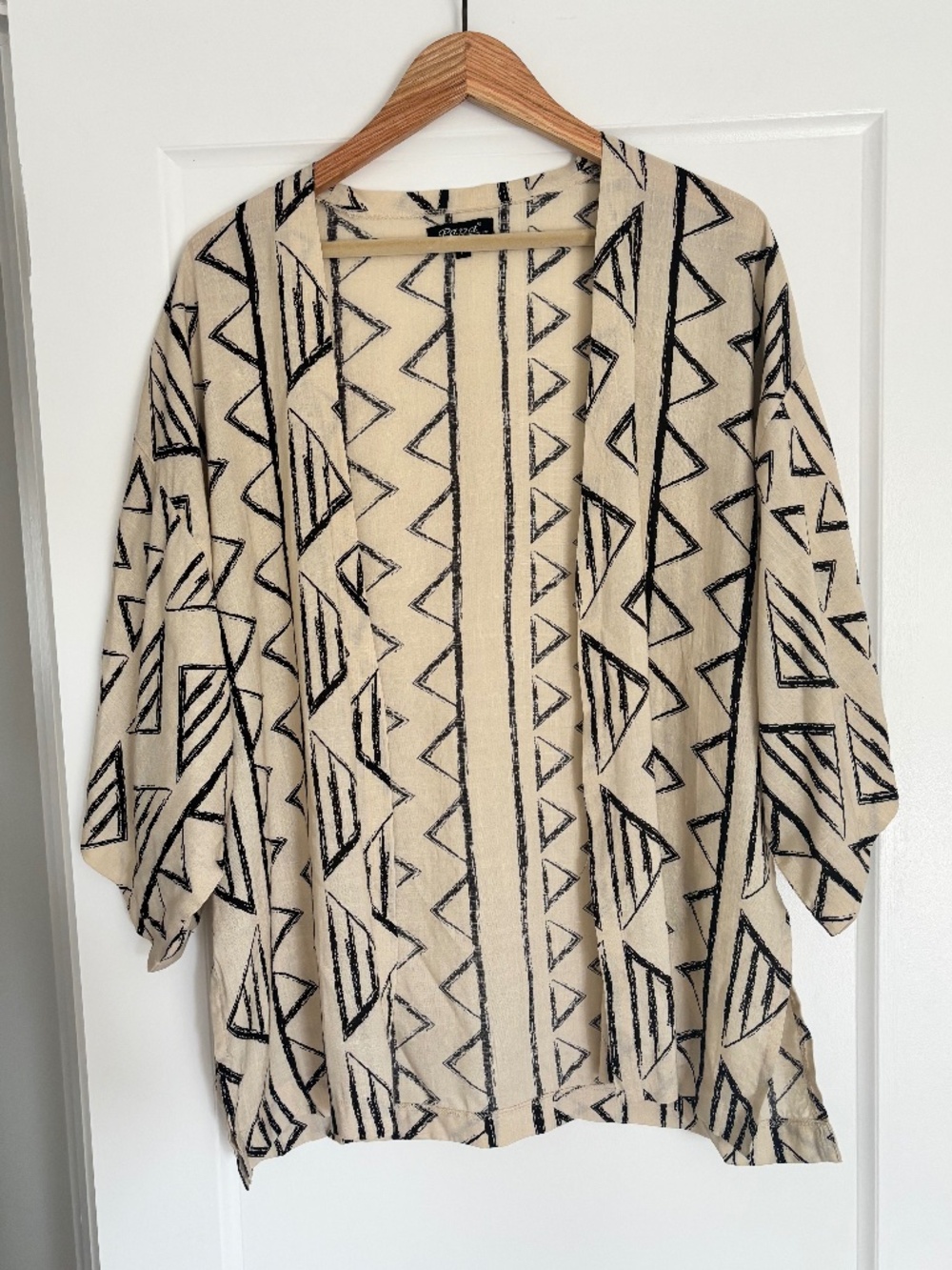 Papa Vancouver Geometric Print Open Front Cardigan/Kimono Women’s Size Medium
